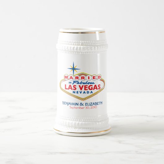 Vegas Destination Wedding Commemorative Stein Bierpul (Center)
