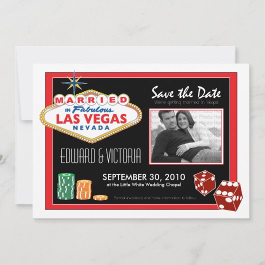 Vegas Destination Wedding sparen de Uitnodiging va (Voorkant)