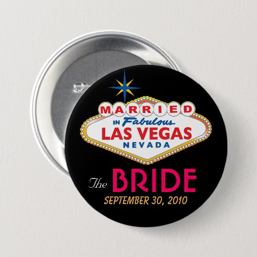 Vegas Destination Wedding the BRIDE button (Voorkant /achterkant)