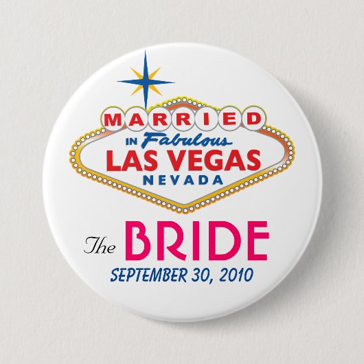 Vegas Destination Wedding the BRIDE button (Voorkant)