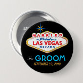 Vegas Destination Wedding the GROOM button (Voorkant /achterkant)