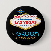 Vegas Destination Wedding the GROOM button (Voorkant)