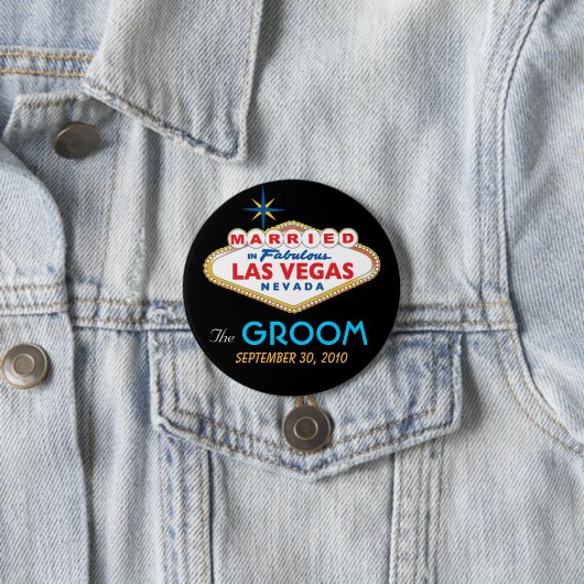 Vegas Destination Wedding the GROOM button (In situ)