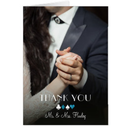 Vegas Destiny Blue Glitter Foto Bedankt Opmerking