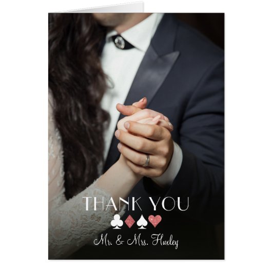 Vegas Destiny Roze Glitter Foto Dank u opmerking (Voorkant)