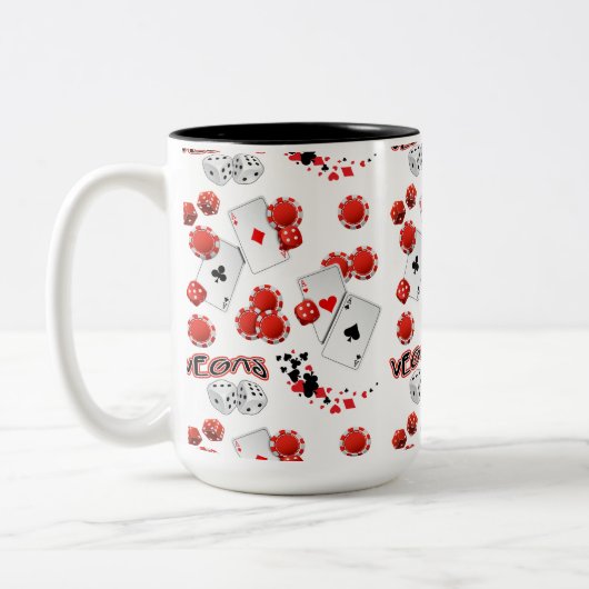 Vegas Dice en Chips 15 oz Two-Tone Mok (Links)