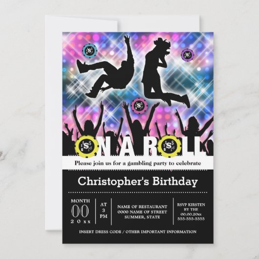 Vegas disco gokken thema party club scene kaart (Voorkant)