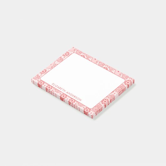 Vegas esthetische roze gepersonaliseerde casino post-it® notes (Schuin)
