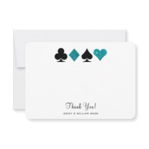 Vegas Faux Blauwgroen Glitter Flat Dank u kaart