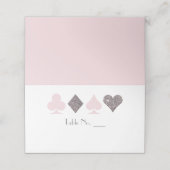 Vegas Faux Silver Glitter en Blush Place Card Plaatskaartje (Buitenkant ongevouwen)