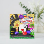 Vegas Feest - Casino / Poker Uitnodiging (Staand voorkant)