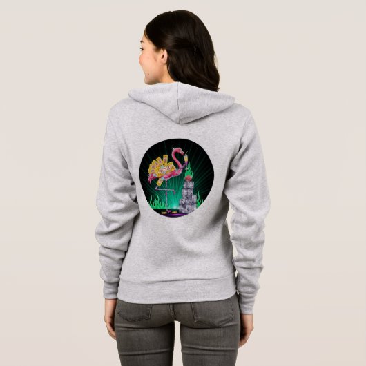 Vegas Flamingo Sparkle Hoodie ✨🎆 (Achterkant volledig)