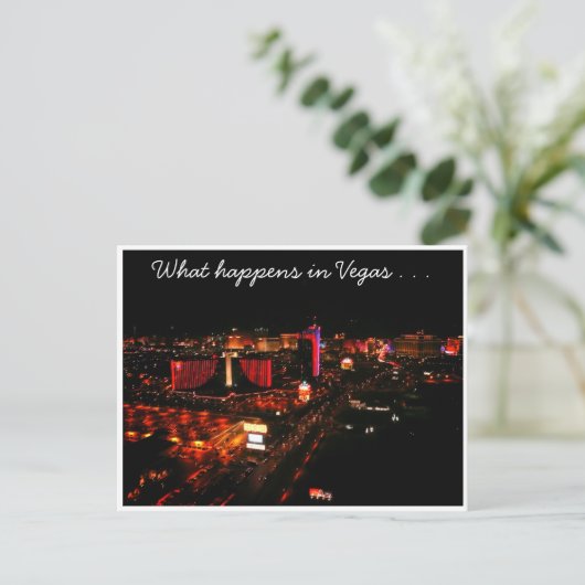 vegas gebeurt briefkaart (Staand voorkant)