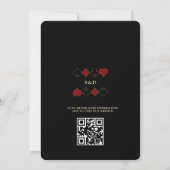 Vegas Gold Art Deco Casino QR Code Poker Wedding Kaart (Achterkant)