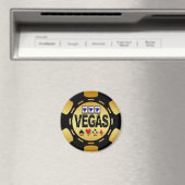 VEGAS GOLD EN BLACK POKER CHIP MAGNEET (Insitu (Vaatwasser))
