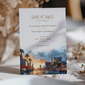 Vegas Golden Twilight Save-the-Date Kaart