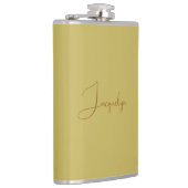 Vegas Goud Gouden Bruin Kleur Kalligrafie Naam Heupfles (Rechts)