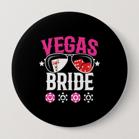 Vegas-huwelijk - Bruid - Meisjesuitstap naar Vegas Ronde Button 4,0 Cm (Voorkant)