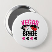 Vegas-huwelijk - Bruid - Vegas vrijgezellenfeestje Ronde Button 4,0 Cm (Voorkant /achterkant)