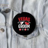 Vegas Huwelijk - Bruidegom - Vegas Bachelorfeest P Ronde Button 4,0 Cm (In situ)