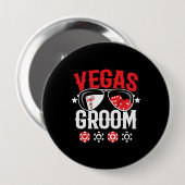 Vegas-huwelijk - Bruidegom - Vegas vrijgezellenfee Ronde Button 4,0 Cm (Voorkant /achterkant)