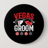 Vegas-huwelijk - Bruidegom - Vegas vrijgezellenfee Ronde Button 4,0 Cm (Voorkant)