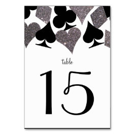 Vegas Huwelijksreceptie Faux Glitter Zilver Kaart