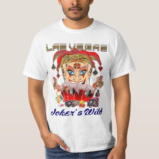 Vegas Joker's Wilde Uitzicht Grote Afbeelding onde T-shirt (Voorkant)