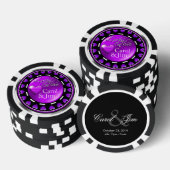 Vegas Lucky in Love Harten paars zwart Pokerchips (Opstapeling)