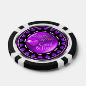 Vegas Lucky in Love Harten paars zwart Pokerchips (Enkel)