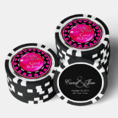 Vegas Lucky in Love Hearts fuschia zwart zilver Poker Chips (Opstapeling)