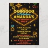 Vegas Neon Sign Bachelorette Party Invitation  Kaart (Voorkant)