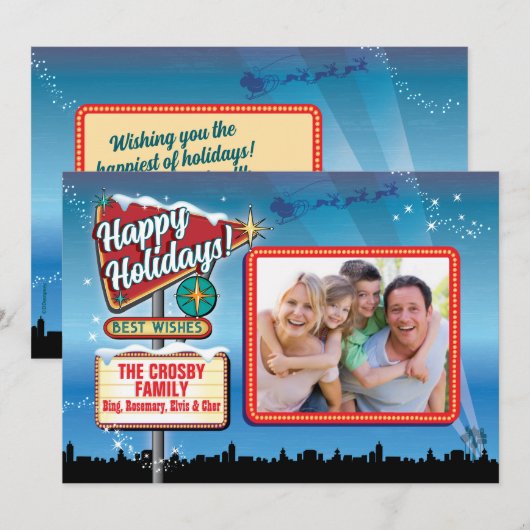  Vegas Neon Sign Kerstkaarten Kaart (Voorkant / Achterkant)