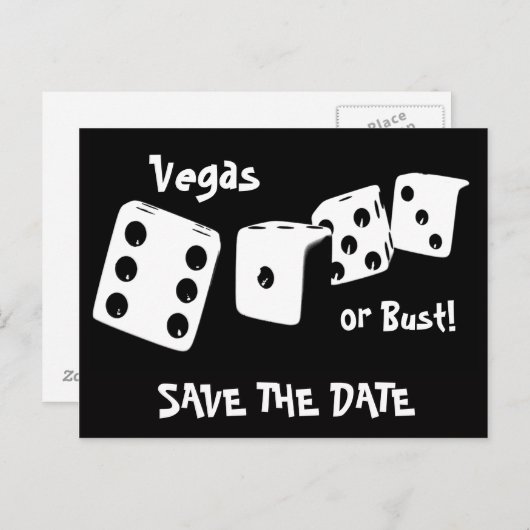 Vegas of Bust Save The Date Briefkaart (Voorkant / Achterkant)