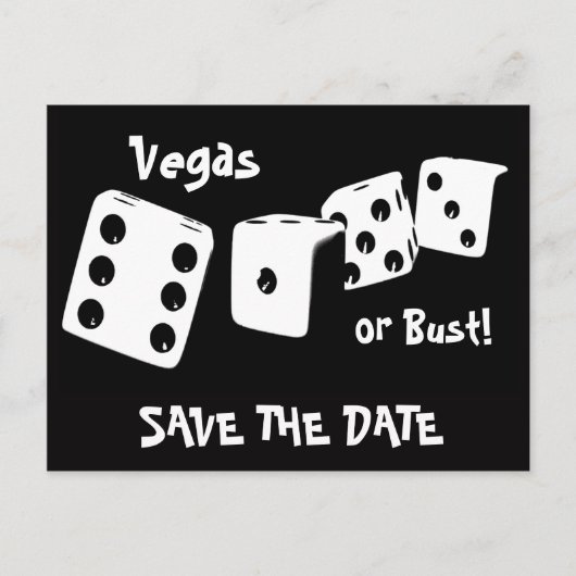 Vegas of Bust Save The Date Briefkaart (Voorkant)