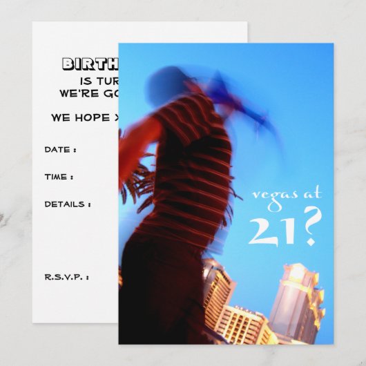 vegas op 21 - jarige uitnodigingen (Voorkant / Achterkant)