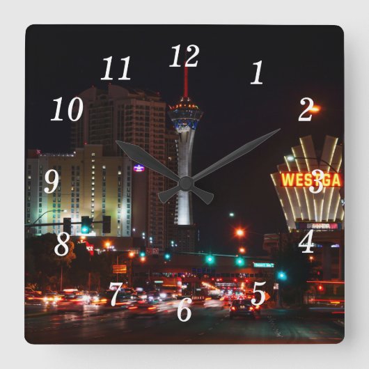 Vegas Paradise Road Wandklok (Voorkant)
