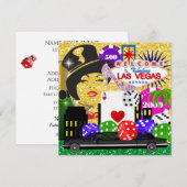 Vegas Party - Casino / Poker uitnodiging (Voorkant / Achterkant)