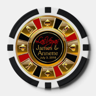 Vegas Passen getrouwd Casino Chip Rood & Zwart