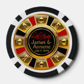 Vegas Passen getrouwd Casino Chip Rood & Zwart (Achterkant)