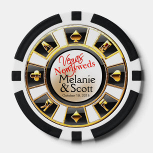 Vegas Passen getrouwd Casino wit zwart goud Poker Chips
