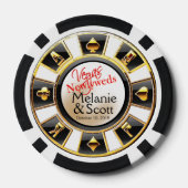 Vegas Passen getrouwd Casino wit zwart goud Poker Chips (Achterkant)