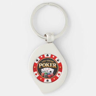 Vegas Poker Chip Dice Keychain