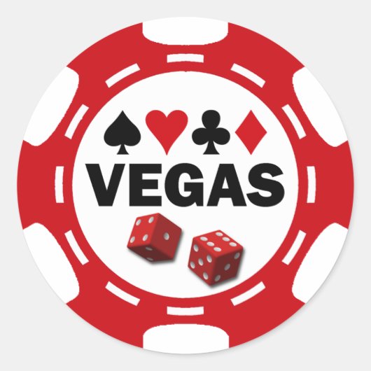 VEGAS POKER CHIP RONDE STICKER (Voorkant)