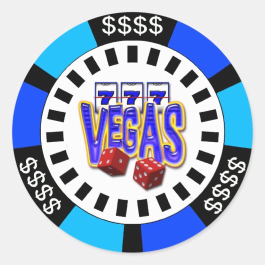 VEGAS POKER CHIP RONDE STICKER