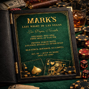 Vegas Poker Nacht Bachelorfeest Kaart