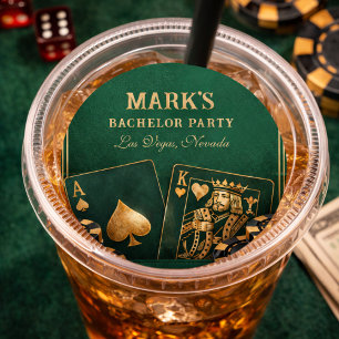 Vegas Poker Nacht Bachelorfeest Ronde Sticker