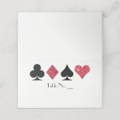 Vegas Red Faux Glitter Place Card met Tafelnaam Plaatskaartje (Buitenkant ongevouwen)