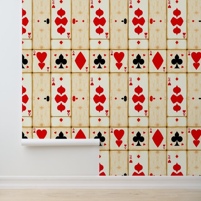  Vegas: Rustiek spelen Kaart Pattern Behang (Applicatie)