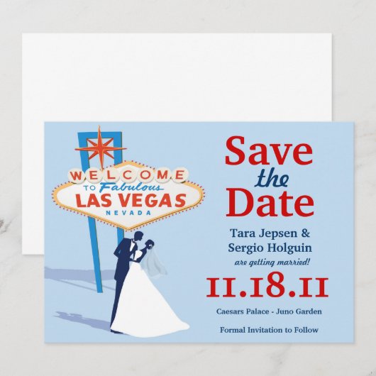 Vegas Save the Date! Date (Voorkant / Achterkant)
